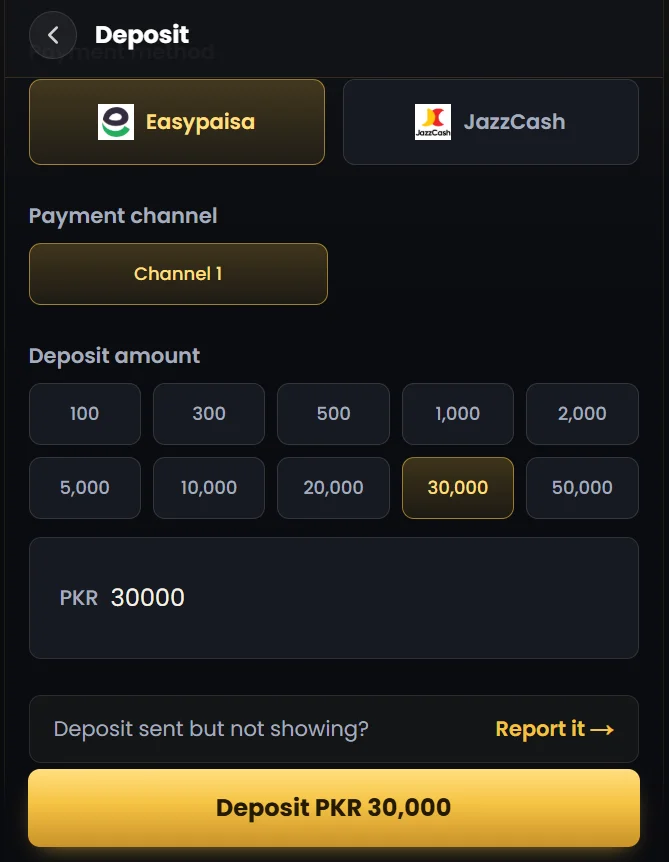 royalxpkr deposit